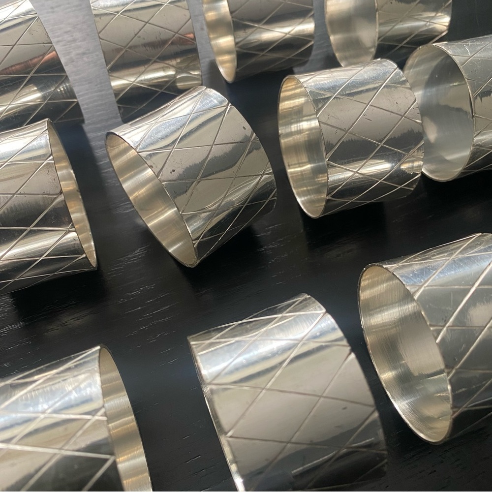 Set of 12 Silver Napkin Rings